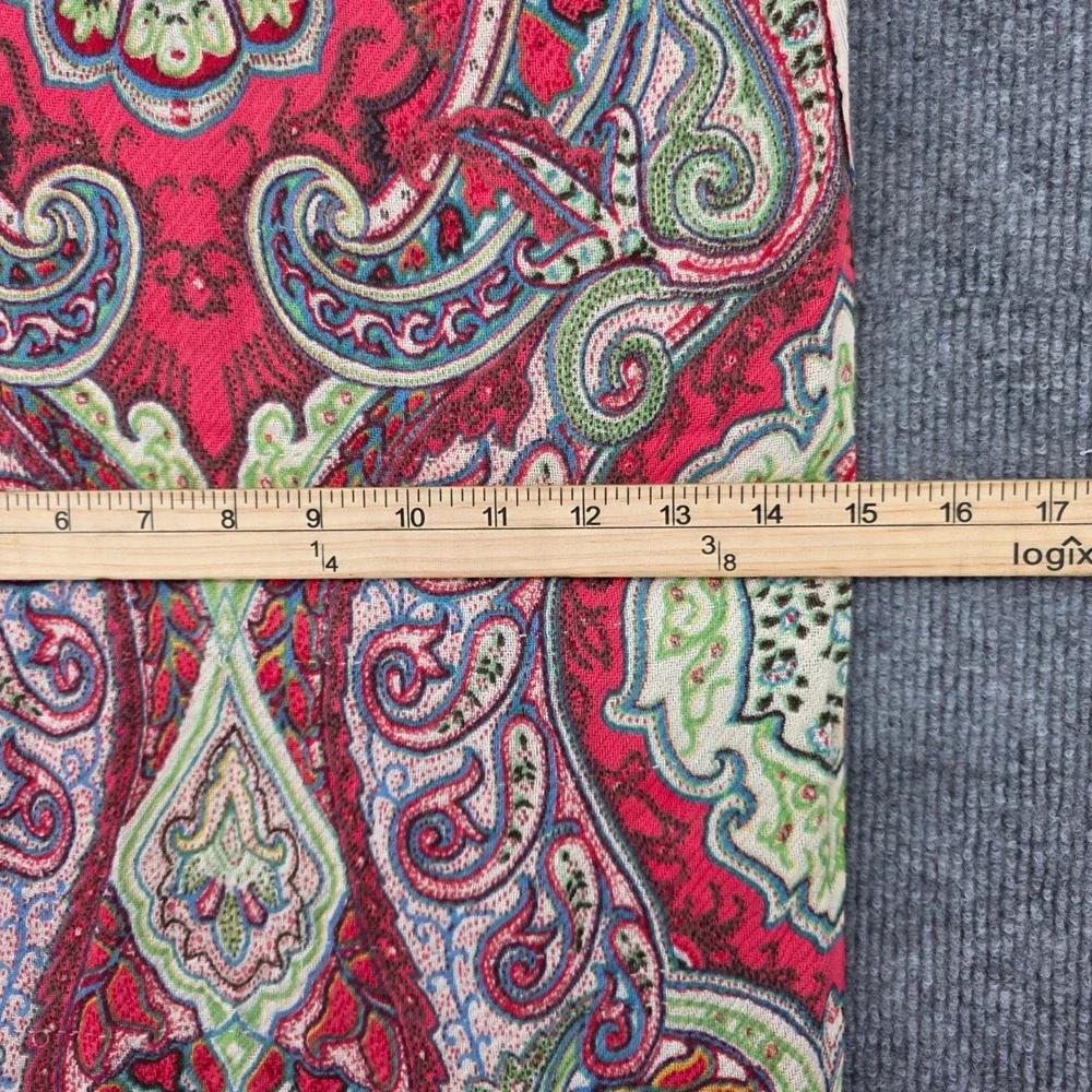 Echo Red Paisley Scarf 100% Rayon from Bamboo Fringe Trim Wrap RN26128